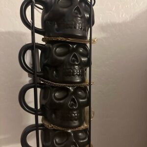 Black Skull Mug Set
